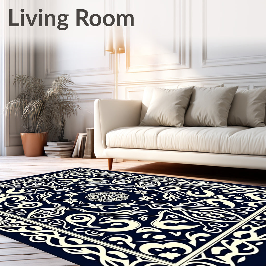 Vintage Arabesque Floral Pattern Rug