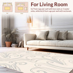 Elegant Swirls Cream Grey Pattern Rug
