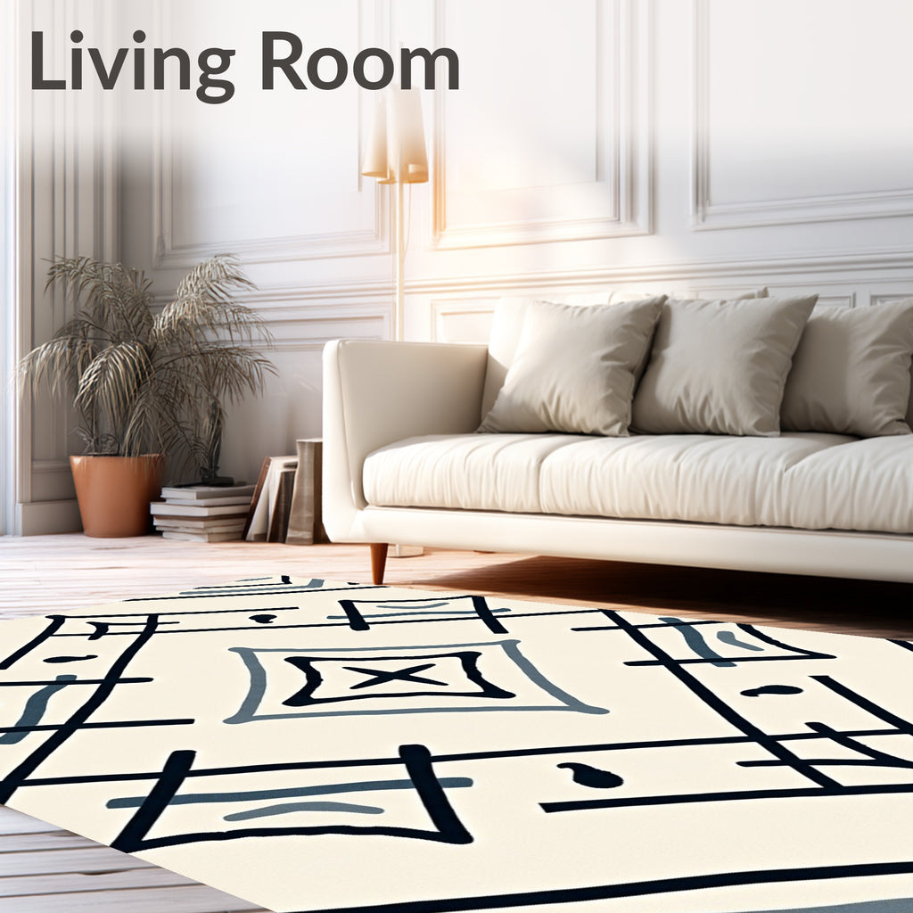 Geometric Abstract Diamond Pattern Rug