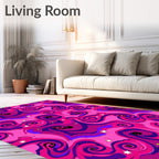 Swirling Pink Night Sky Rug