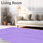 Abstract Purple Wavy Line Art Rug