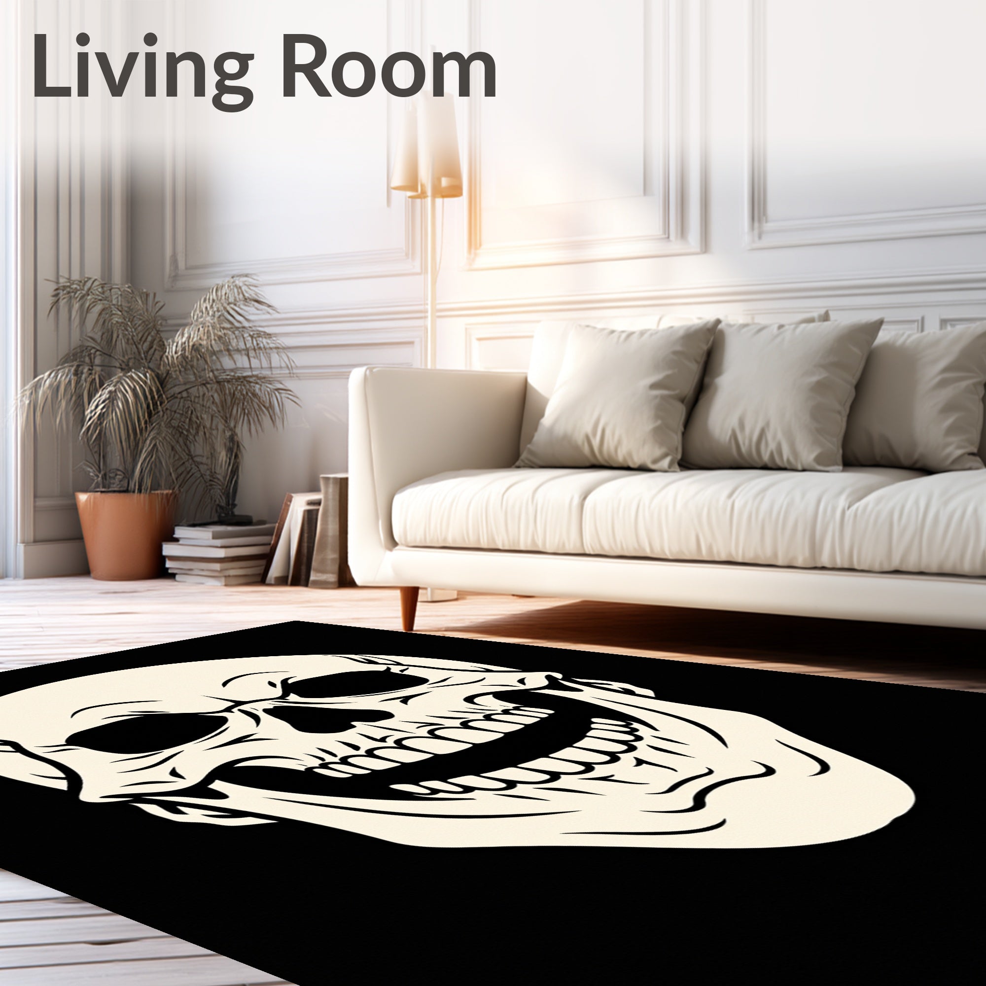 Gothic Skull Illustration Rug