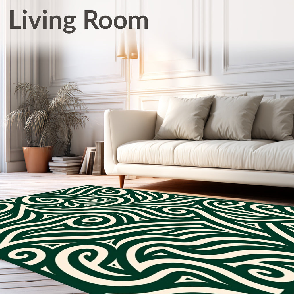 Organic Swirl Pattern Decorative Rug