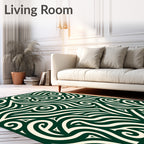 Organic Swirl Pattern Decorative Rug