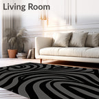 Bold Black Gray Animal Print Rug