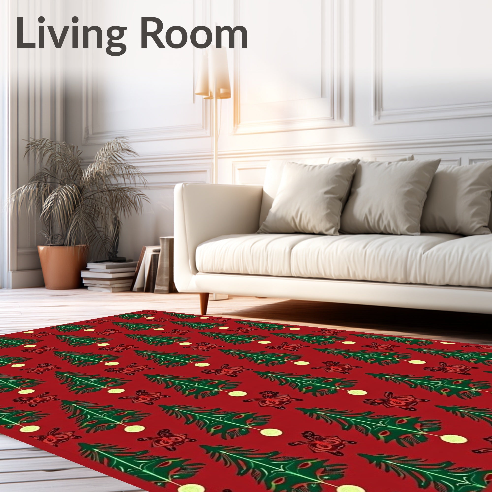 Christmas Tree Bow Pattern Rug