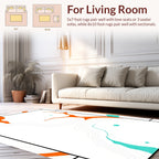 Abstract Orange Teal Flowing Lines Rug