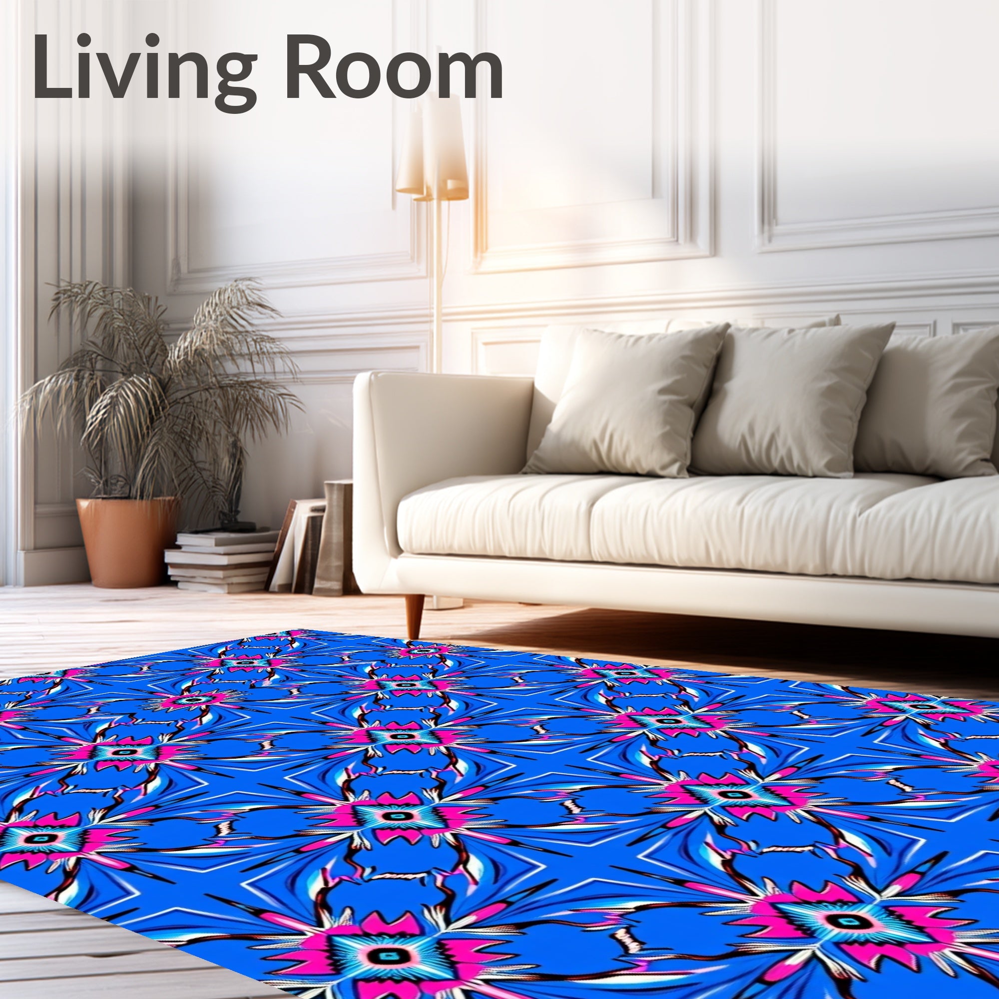 Vibrant Psychedelic Starburst Pattern Rug