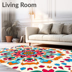 Floral Mandala Vivid Colors Rug