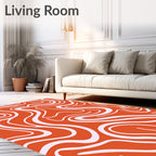 Orange Pink Swirl Pattern Rug