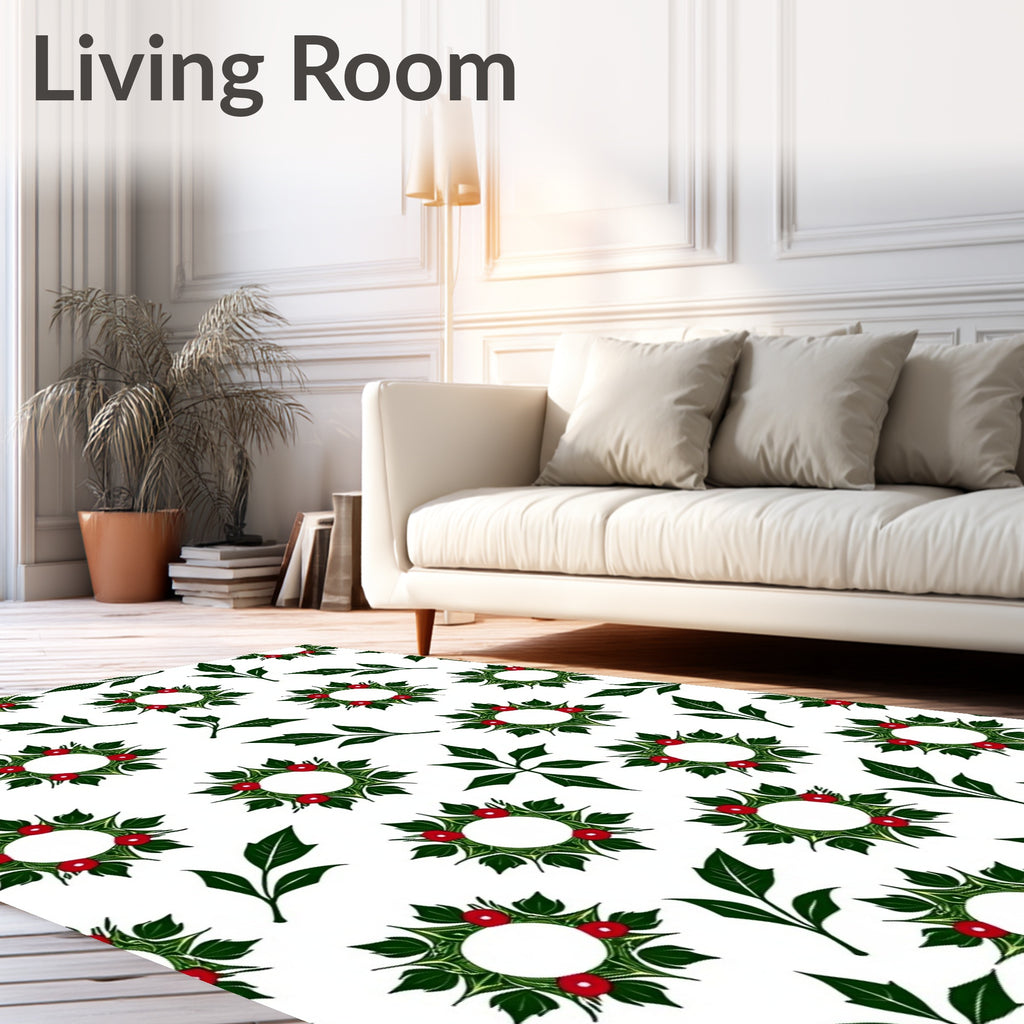 Festive Wreath Leaf Pattern Rug