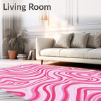Pink Swirls Pattern Design Rug