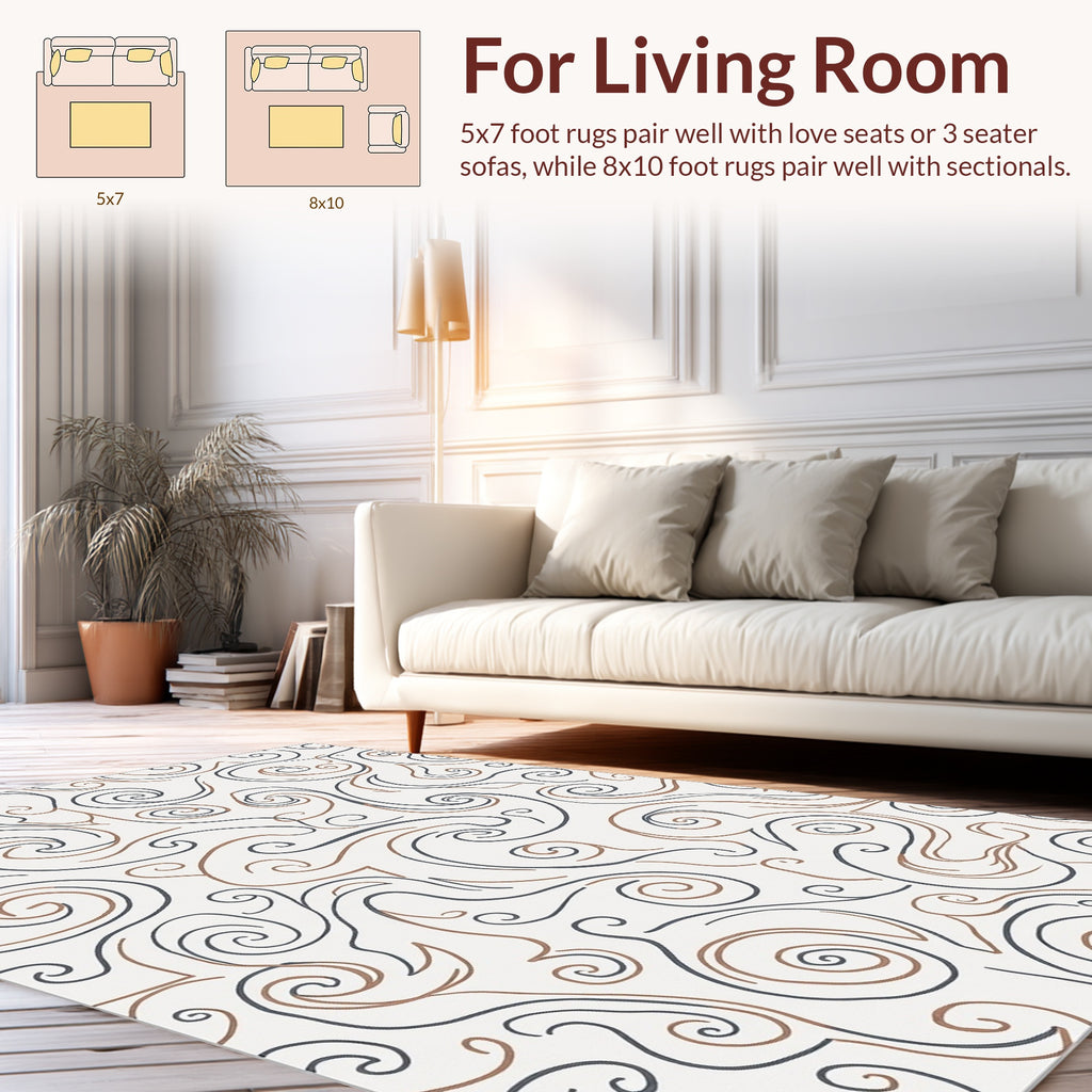 Elegant Swirl Pattern Design Rug