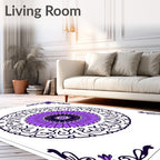 Purple Floral Mandala Pattern Rug