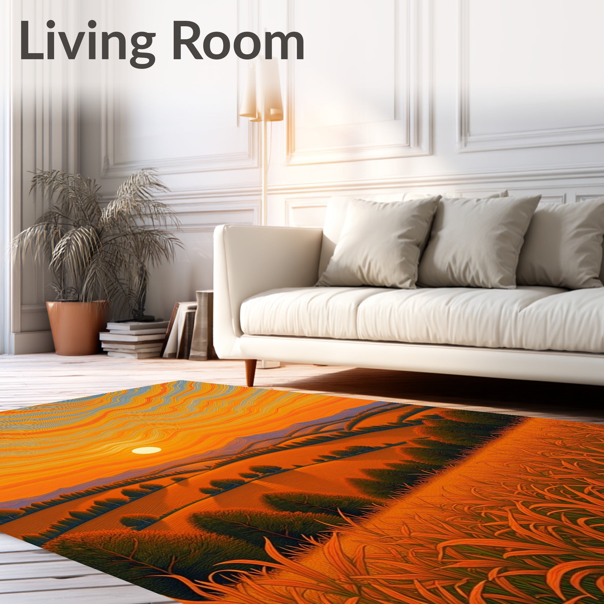 Sunset Wavy Fields Rug Design Rug