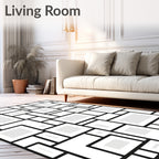 Block Grid Abstract Pattern Rug