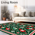 Jolly Gnomes White Snowflake Pattern Rug