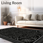 Classic Floral Swirls Gray Pattern Rug