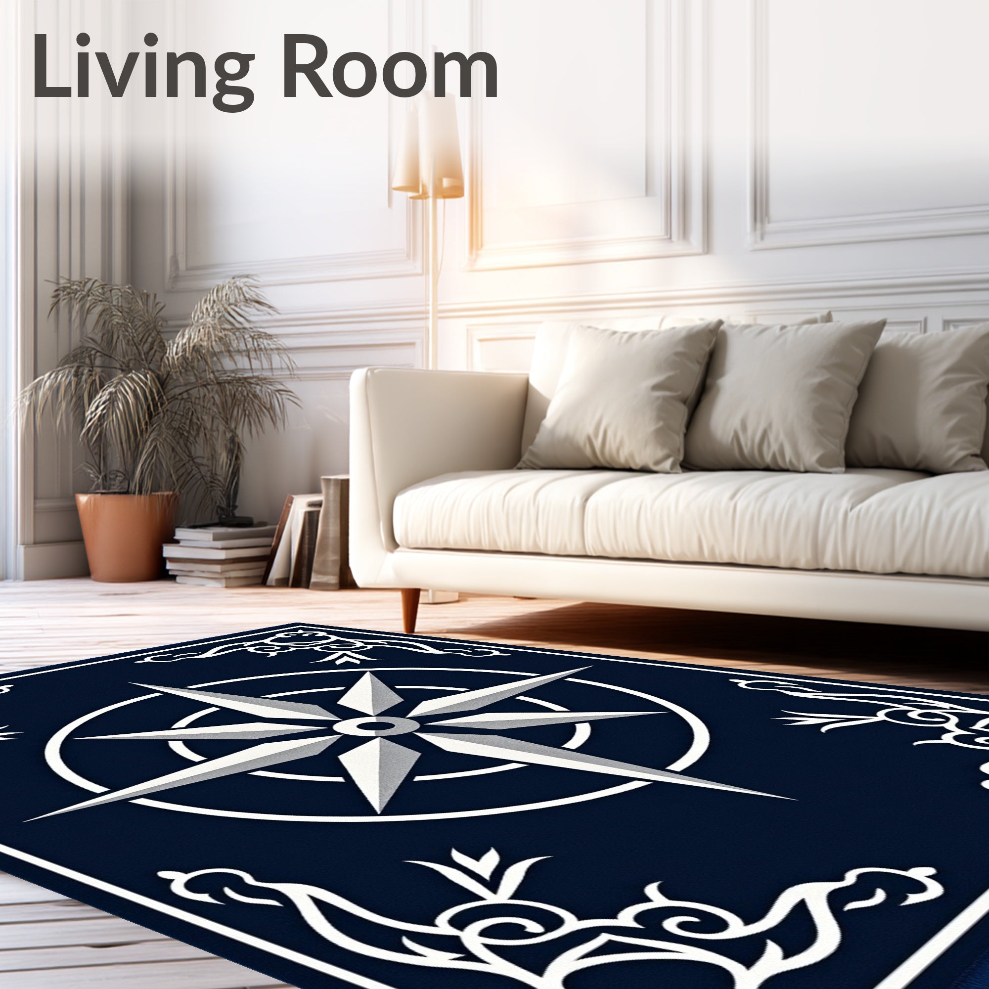 Nautical Compass Rose Graphic Rug