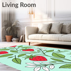 Strawberry Vine Botanical Pattern Rug