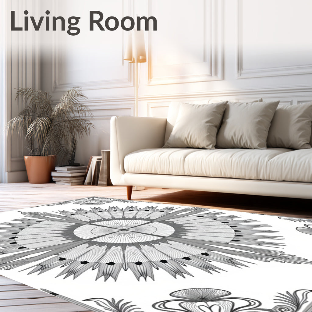 Symmetrical Radial Starburst Pattern Rug
