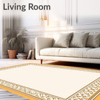 Elegant Floral Border Pattern Rug