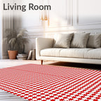 Classic Houndstooth Patterned Rug
