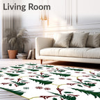 Frosted Pine and Holly Garland Rug