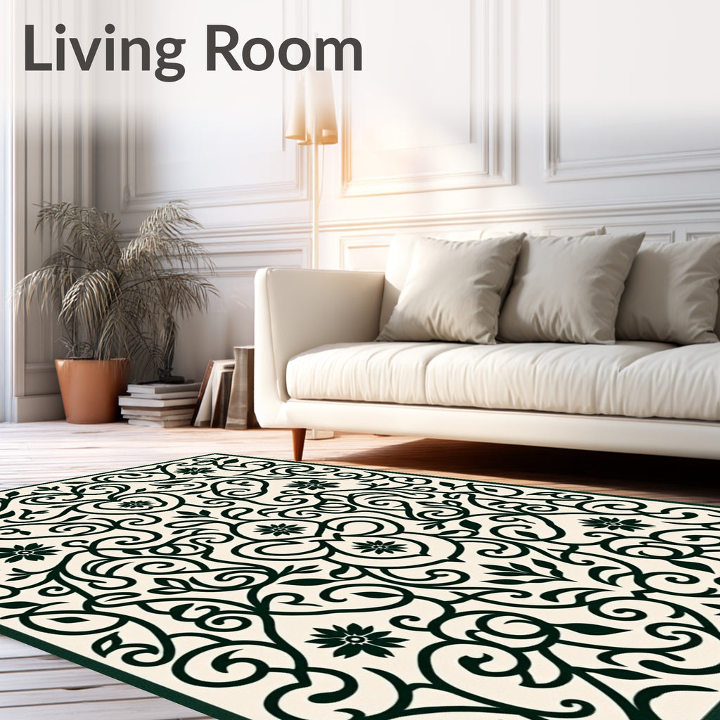 Ornate Floral Swirls Pattern Rug