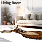 Artistic Deer Stag Antlers Pattern Rug