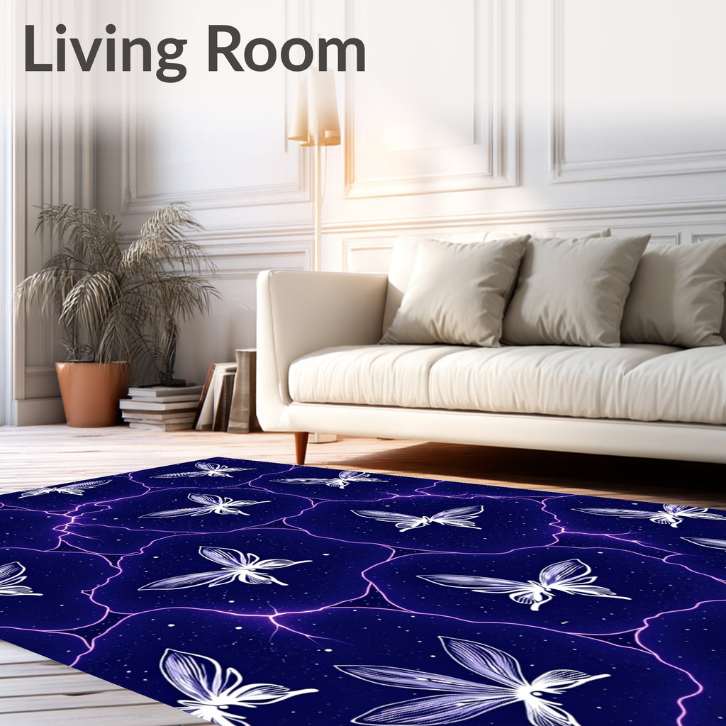 Mystical Butterflies Lightning Pattern Rug
