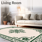 Classic Floral Medallion Square Rug
