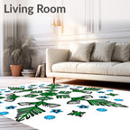 Emerald Green Starburst Snowflake Medallion Rug
