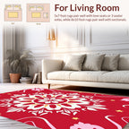 Floral Medallion Style Red Floral Rug