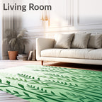 Verdant Leafy Silhouette Design Rug