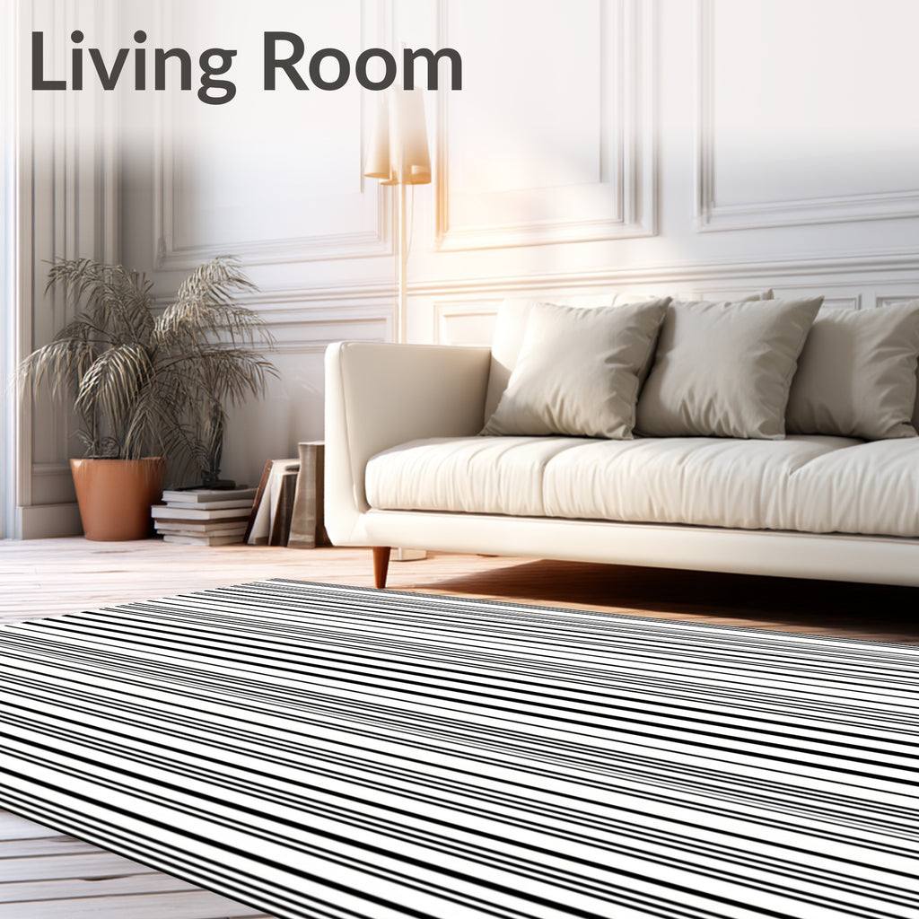Bold Contemporary Vertical Stripe Pattern Rug
