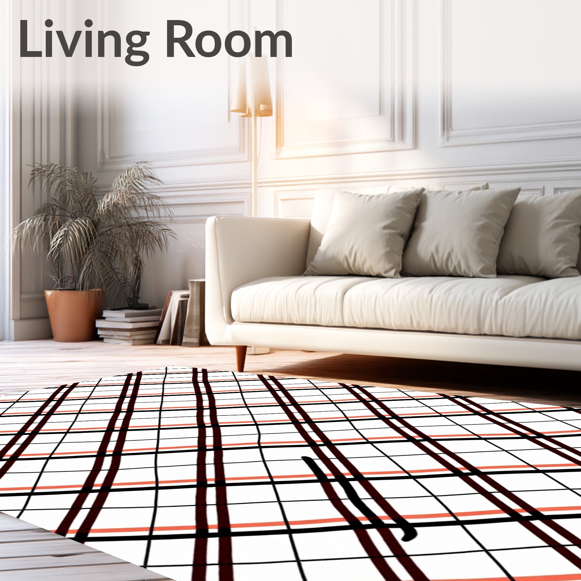 Diagonal Grid Pattern Rug