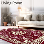Ornate Floral Scrollwork Pattern Rug