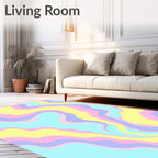 Retro Swirl Pastel Pattern Rug