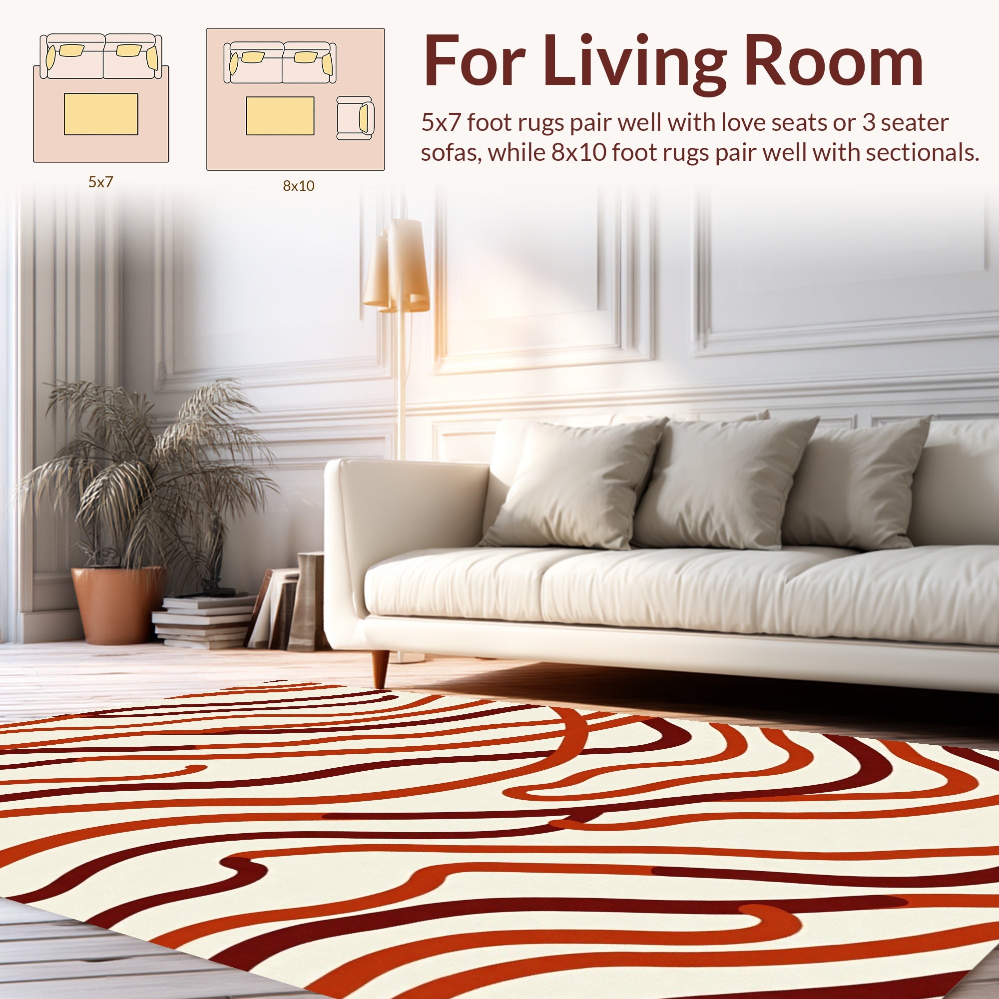 Wavy Abstract Stripe Pattern Rug