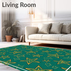 Emerald Green Starburst Pattern Rug