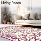 Ornate Magenta Swirl Pattern Rug