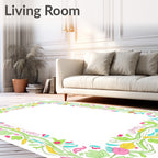 Spring Floral Vine Border Design Rug