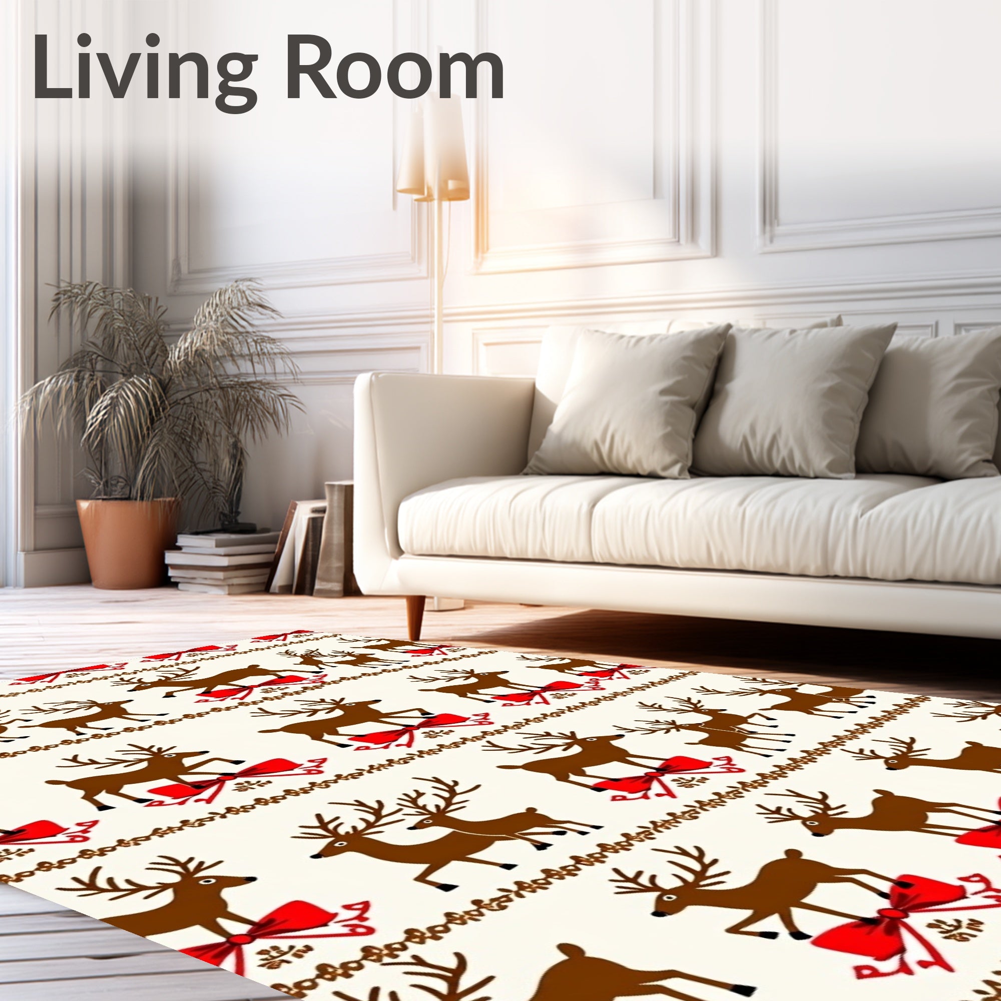Christmas Theme Deer Pattern Rug