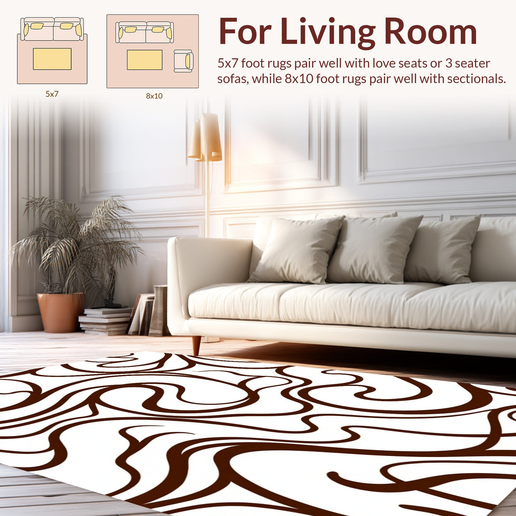Swirling Abstract Line Art Rug