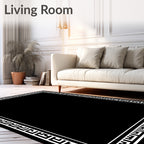 Classic Greek Key Pattern Border Rug
