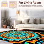 Vibrant Abstract Geometric Mandala Design Rug