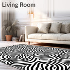 Bold Abstract Swirl Pattern Rug