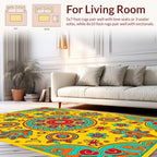Yellow Mandala Floral Pattern Rug