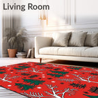 Winter Woodland Tree Pattern Rug